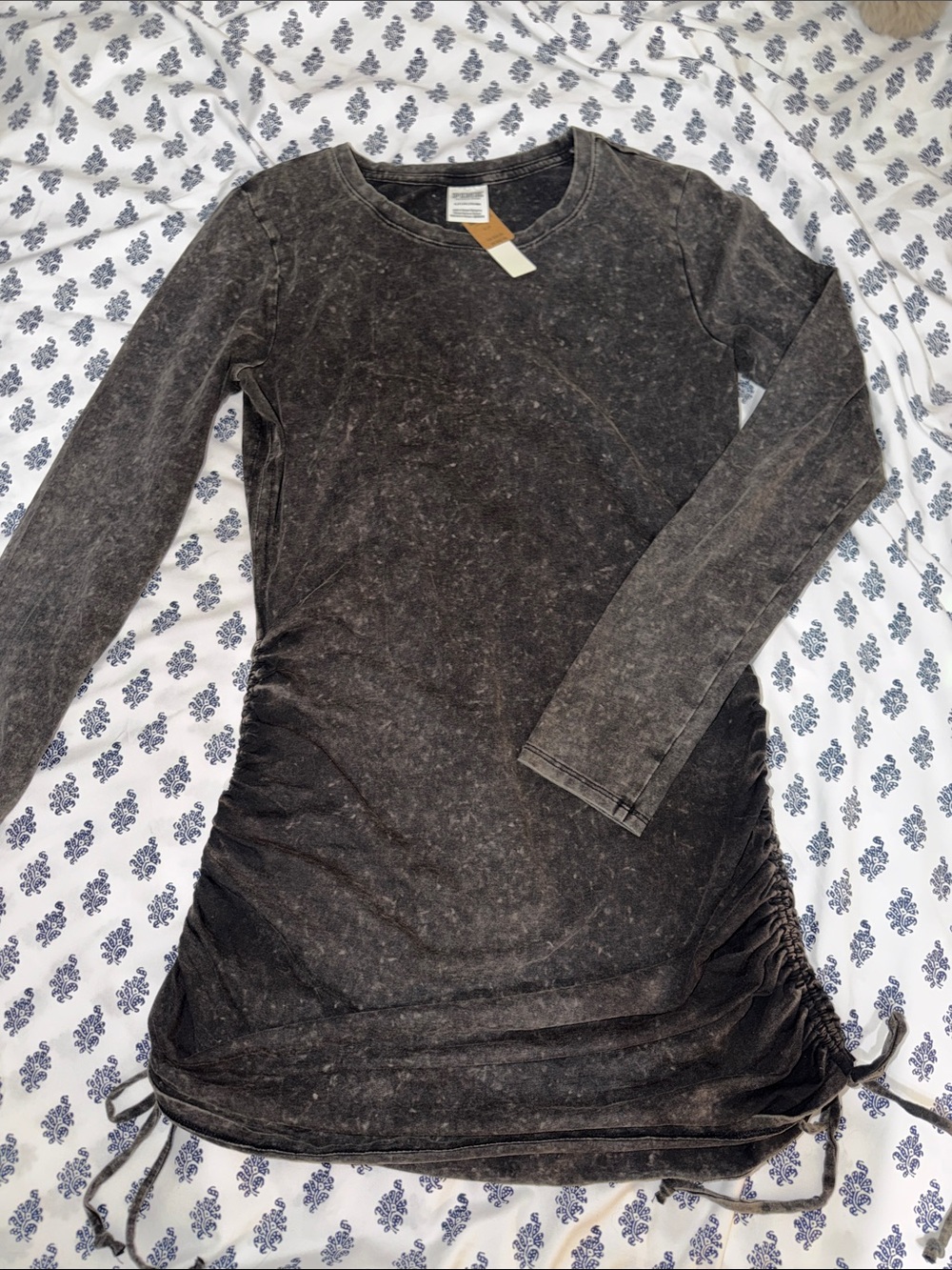 Long Sleeve Ruched Side Dress